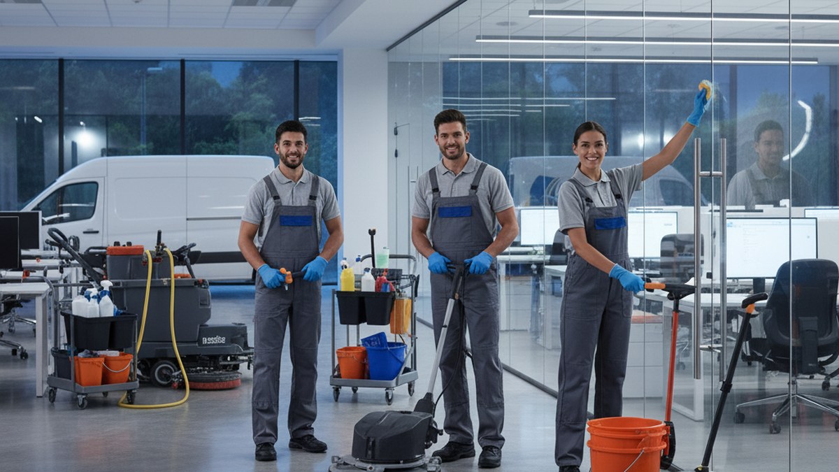 Janitorial cleaning team providing daily and weekly service in Charlotte